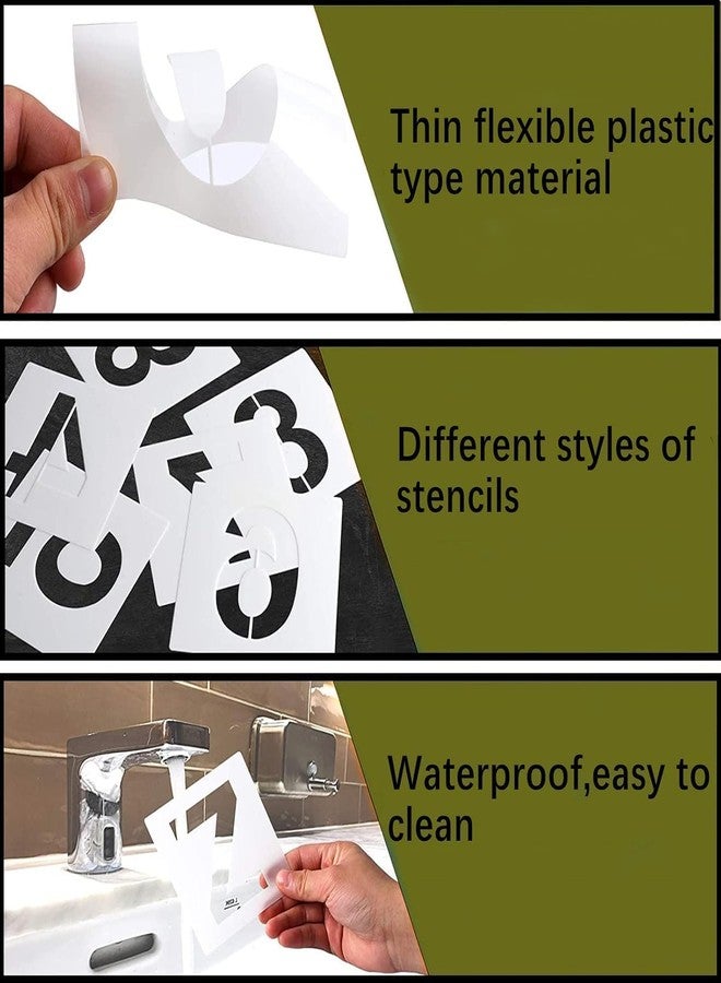 HFHungkeong 12 Inch Letter Stencils and Numbers,40 Pcs Reusable Plastic Large Alphabet Art Craft Stencils for Painting on Wood, Wall, Fabric, Rock, Chalkboard,Signs, DIY Art Projects - Image 3