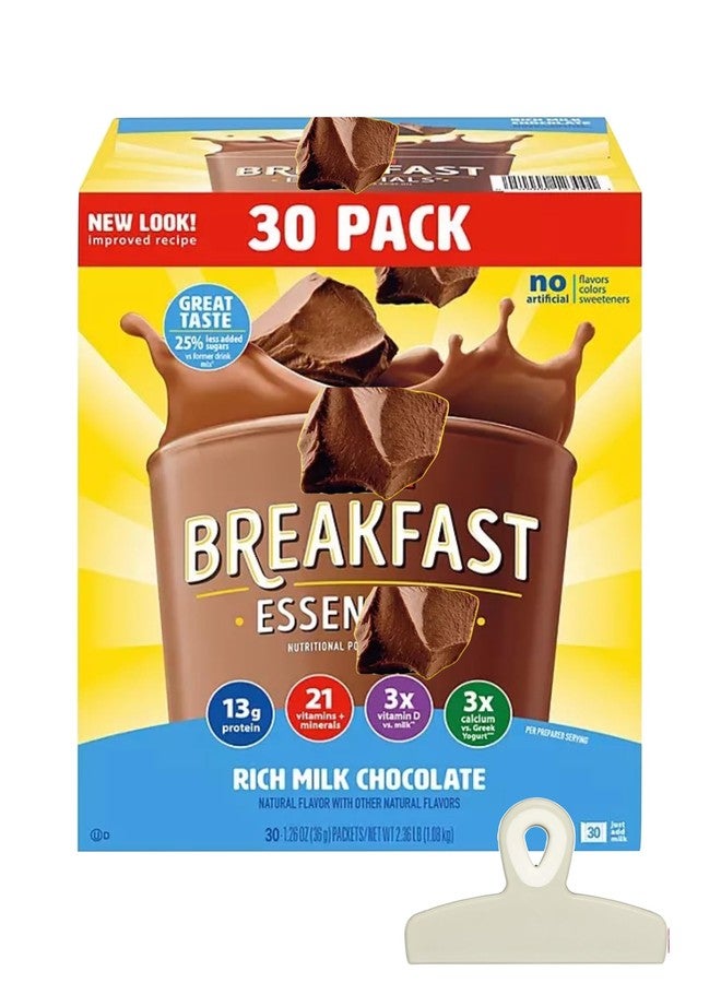 Breakfast Essentials Chocolate Nutritional Drink Mix Powder, (30 Count)