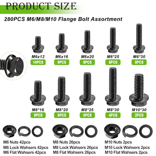 mxuteuk 2284PCS Metric Screws & Flange Bolt Assortment,Nuts and Bolts Assortment Kit M2/M3/M4/M5/M6/M8/M10 Machine Screws Kits,Grade 10.9 Alloy Steel Hex Socket Button Metric Screw - Image 3