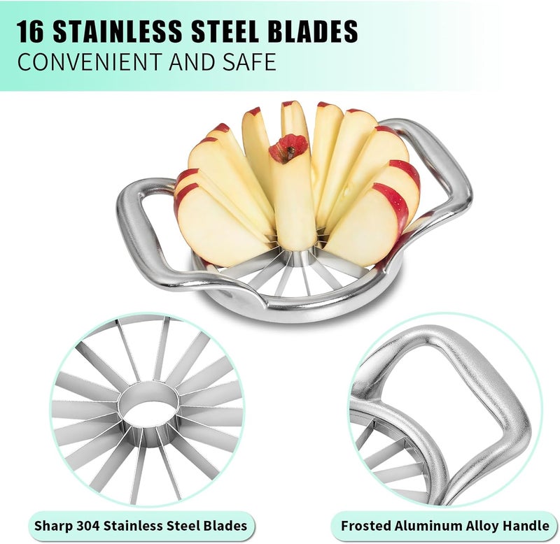 LIIGEMI 5.5 Inch Extra Large Apple Slicer,16-Slice Thin Apple Slicer and Corer,Cutter, Divider, Wedger for Fruits and Vegetables，Gifts for Mom，Sharp and Sturdy，Easy to Use - Image 5