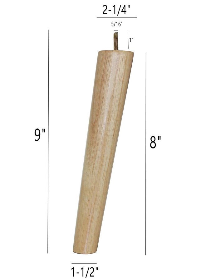 WEICHUAN Solid Rubber Wood Replacement Sofa Couch Chair Ottoman Loveseat Coffee Table Cabinet Furniture Wood Legs(8" Slant Set of 4) - Image 2