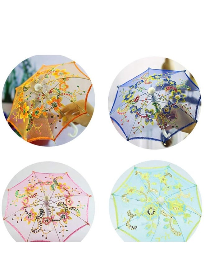 STOBOK 3pcs Kids Umbrella Toy Lace Cute Small Embroidery Umbrella Decorative Props Mini Umbrella for Kids Students Girls (Random Pattern) - Image 5