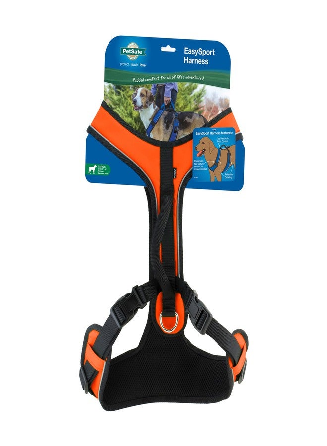 بيت سيف سرج PetSafe EasySport للكلاب، قابل للتعديل، مبطن، مزود بمقبض تحكم وحواف عاكسة، مقاس كبير، برتقالي - Image 1
