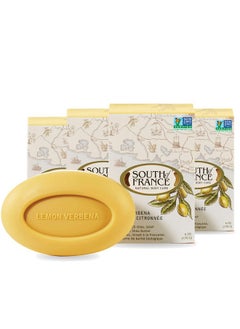 Lemon Verbena Clean Bar Soap By South Of France Clean Body Care ; Triplemilled French Soap With Organic Shea Butter + Essential Oils ; Vegan Nongmo Body Soap ; 6 Oz Bar 4 Pack