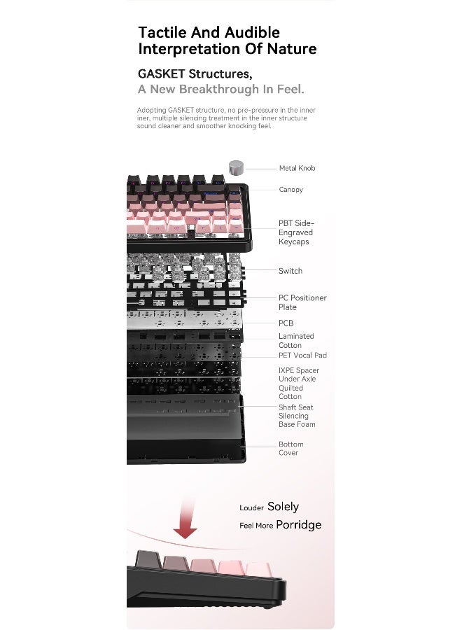 Attack Shark X85 Mechanical Keyboard - RGB Triple-Mode Wireless Bluetooth Hot-Swappable Gaming Keyboard - Image 5