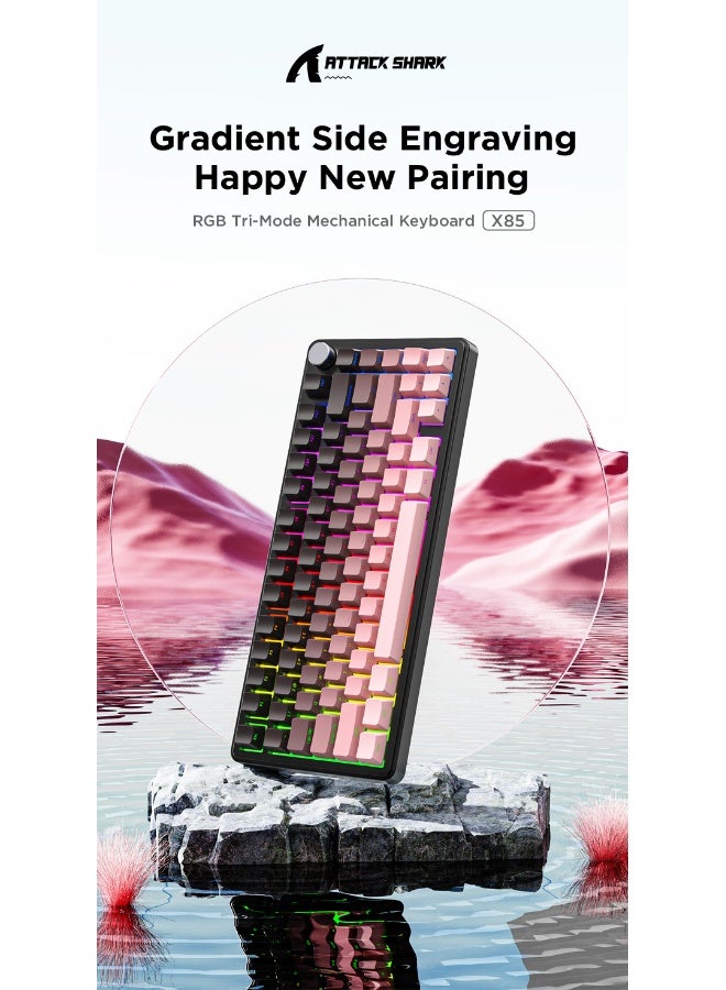 Attack Shark X85 Mechanical Keyboard - RGB Triple-Mode Wireless Bluetooth Hot-Swappable Gaming Keyboard - Image 2