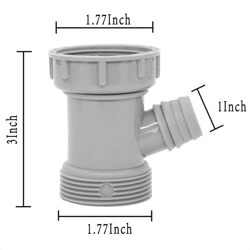 Cinsda Kitchen Sink Drain Pipe Adapter Wye, Y-Shaped Strainer Connector Waste Outlet Male Female Thread Fitting with Dishwasher Input - Image 2
