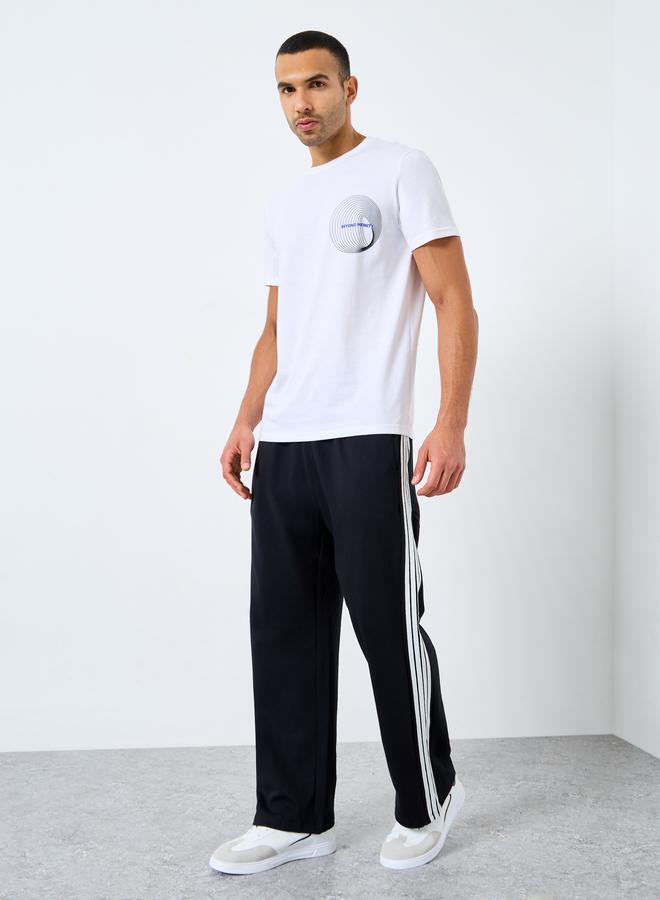 Styli White Chest Graphic Printed Crew Neck T-Shirt - Image 2