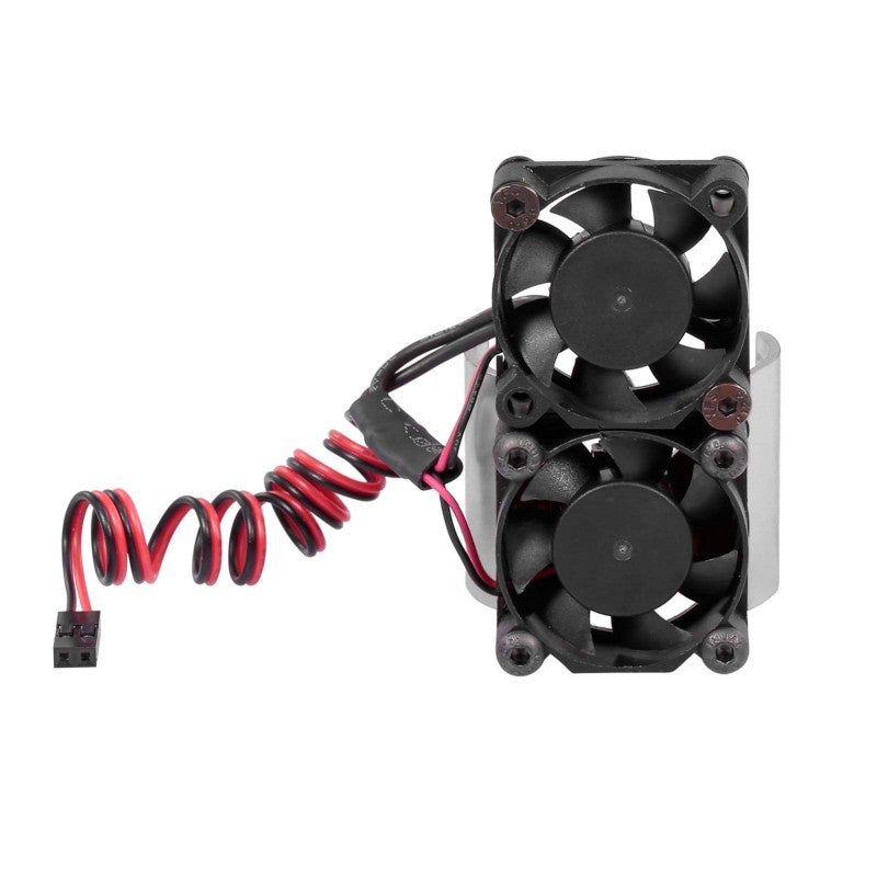 RC Motor Heatsink: Silver Aluminum Alloy 540/550 Heatsink With Thermal Sensor - Auto-On Dual 5-10V Cooling Fans for RC Truck & Model Car Motors - Image 2