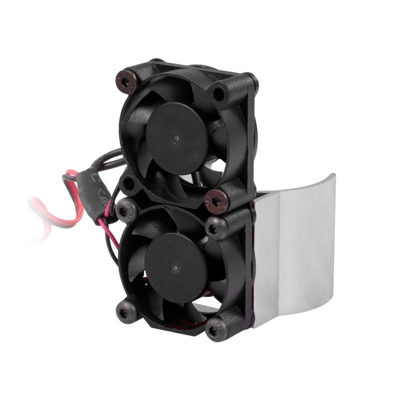 RC Motor Heatsink: Silver Aluminum Alloy 540/550 Heatsink With Thermal Sensor - Auto-On Dual 5-10V Cooling Fans for RC Truck & Model Car Motors - Image 5