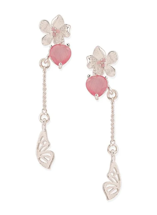 VOYLLA Love Paradise Floral Drop Butterfly Wing Earrings