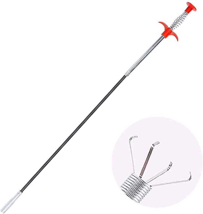 BELOXY Stainless Steel Drain Cleaning Spring Stick - Hair Catching Claw Wire, Sink Tub Dredge Remover, Basin Cleaner Tool (160 Cm) - Image 3