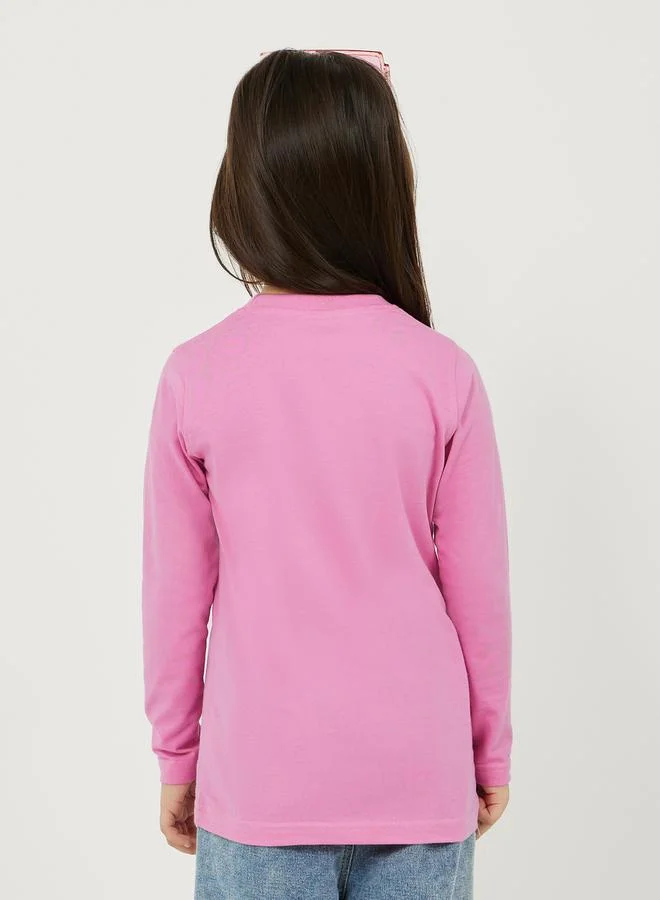 Styli Graphic Print Long Sleeve Round Neck T-Shirt