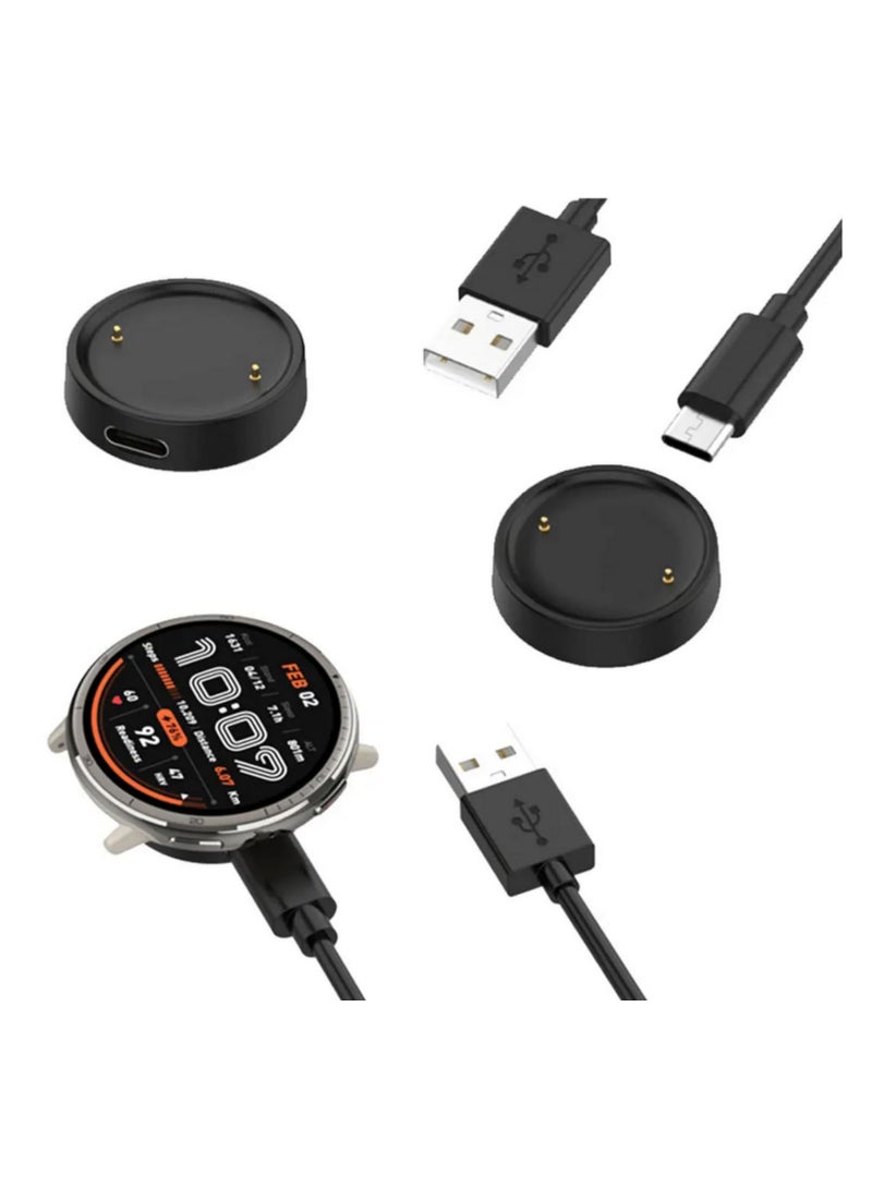 1pcs Magnetic Charging Cable For huami Amazfit Bip6 A2435 Charging Dock for Amazfit Active 2 A2437 Smart Watch Type c Interface USB Charger Base - Image 4