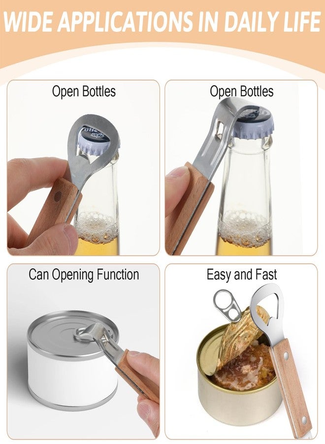 Shimmeroo 2Pack Can Punch Opener with Wooden Handle,Stainless Steel Bottle Opener Bartender Manual Bottle & Can Openers for for Beers Beverages Dishwasher Safe,Brown - Image 5