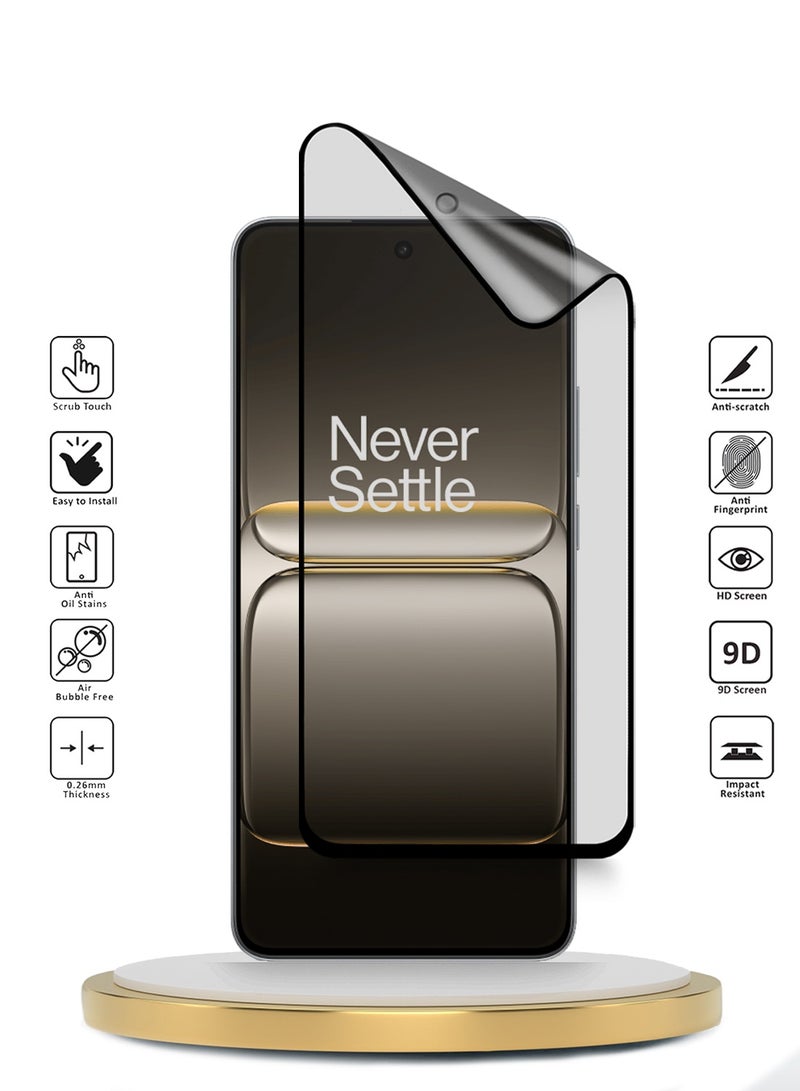 Wtech OnePlus Nord 5 5G 2025 Premium Nano Ceramic Full Glue Full Cover Matte Flexible Screen Protector (MSCNMN) - Clear/Black - Image 2