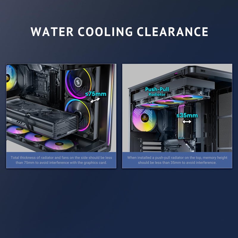 Antec C5 Curve ARGB White, Mid-Tower ATX PC Case, Curved Tempered Glass Front & Side Panels, 4 x 120mm ARGB PWM Fans Included, Supports Up to 10 Fans, 360mm Radiator Support, Type-C 3.2 Gen 2 - Image 5