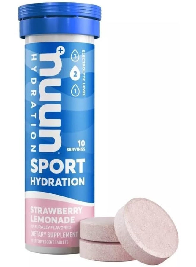 Nuun Sport Hydration Effervescent Electrolyte Drink Strawberry Lemonade 10 Tablets - Image 1