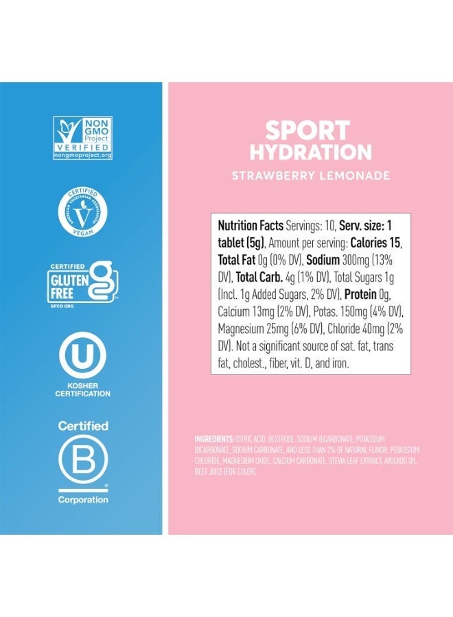 Nuun Sport Hydration Effervescent Electrolyte Drink Strawberry Lemonade 10 Tablets - Image 4