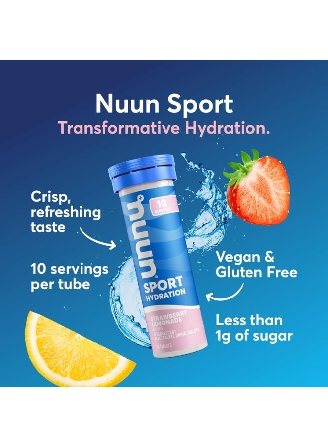Nuun Sport Hydration Effervescent Electrolyte Drink Strawberry Lemonade 10 Tablets - Image 3