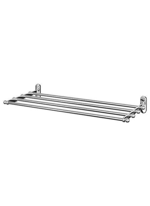 Wall shelf with towel rail, Grey 68x28 cm