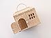 Rool Rattan House Shaped Basket Wicker Small Dollhouse Gift for Girls Boho Toys Mouse in a Box House Little Girl Purse Clutch Doll Carrier Cream - Image 2