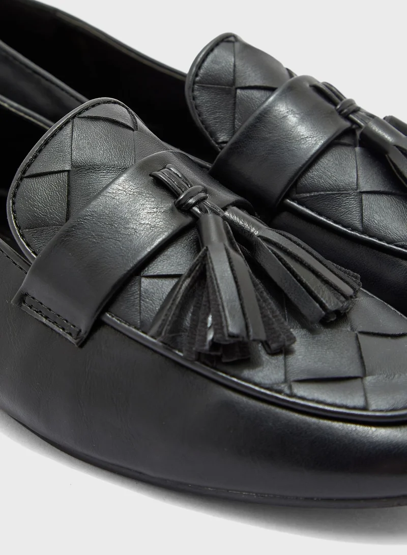 ELLA Weaved Round Toe Tassel Loafer