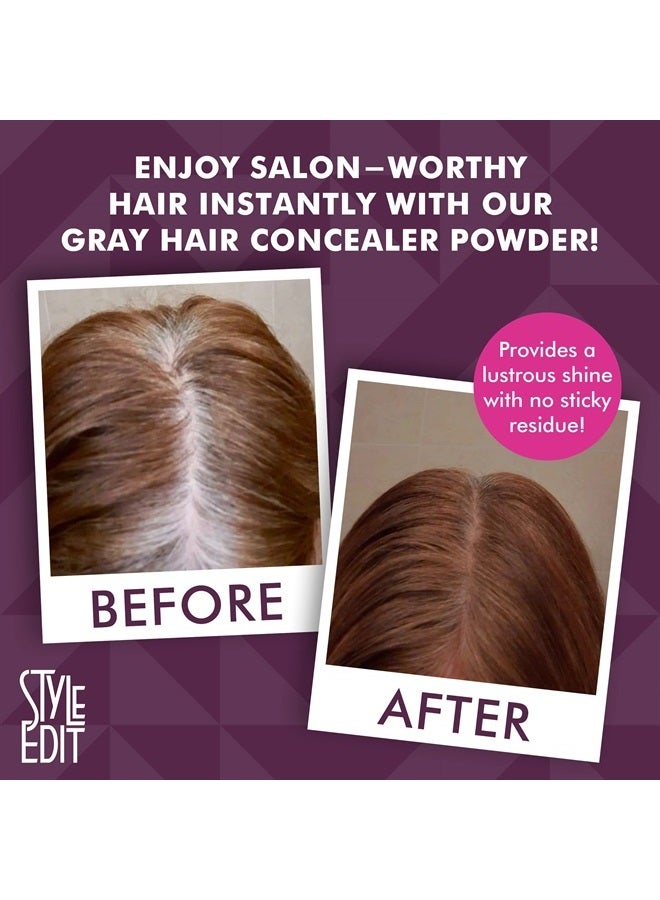 STYLE EDIT Root Touch Up Powder for Dark Brown Hair by Style Edit | Cover Up Hair Color for Grays and Roots Coverage | Root Concealer for Dark Brown Hair | Mineral Infused Binding Hairline Powder 2 Pack - Image 2