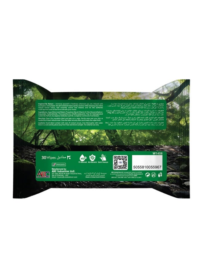 Cool & Cool Forest Showers Wipes 30s - Eucalyptus & Juniper - Skin Care Moist Wipes for Refreshing Cleanse - Image 2