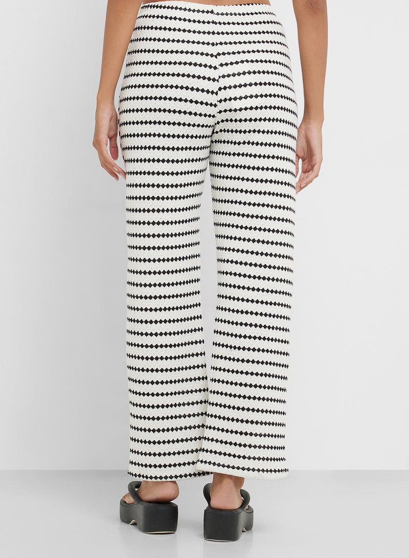 ONLY Ribbed Knit Detail Wide Leg Pants  - Image 2