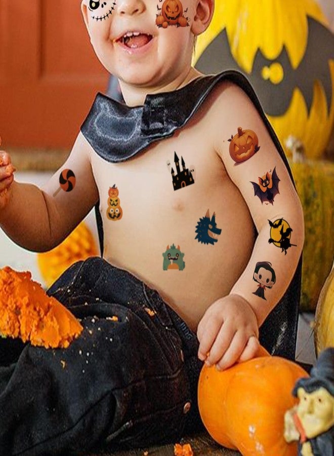 CHARLENT Halloween Temporary Tattoos for Kids - 74 Individually Sheets Halloween Pumpkin Bat Skeletons Tattoos for Boys Girls Halloween Party Favors Treats Goodie Bag Fillers - Image 5