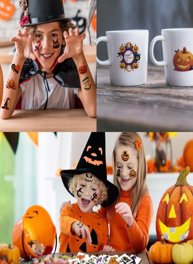 CHARLENT Halloween Temporary Tattoos for Kids - 74 Individually Sheets Halloween Pumpkin Bat Skeletons Tattoos for Boys Girls Halloween Party Favors Treats Goodie Bag Fillers - Image 4