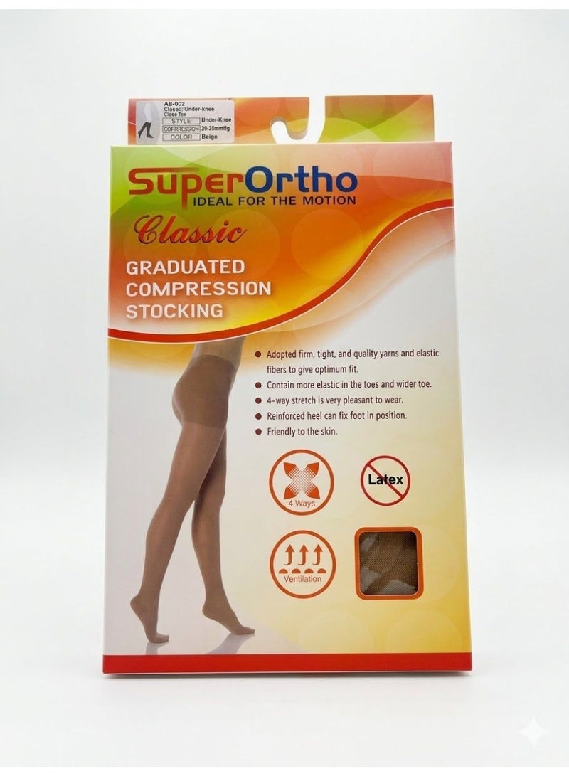 SUPER ORTHO COMPRESSION STOCKING KNEE CLOSE EXTRA LARGE