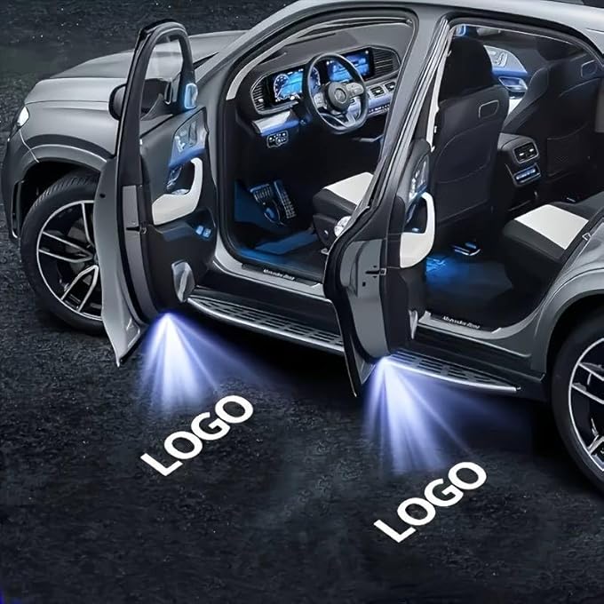 3دي شادو لايت مصابيح LED أضواء باب السيارة وشعار جهاز العرض (أسود وأبيض) أضواء ترحيب عالية الدقة متوافقة مع سلسلة بي إم دبليو 1/3/4/5/6/7/M/X/Z/GT - Image 2