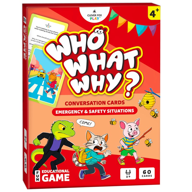 Clever Fox Play Who What Why Emergency Safety Conversation Cards for Kids Social Skills Critical Thinking Game Safety Awareness DecisionMaking Communication Cards Speech Therapy SEL Tool Ages 4 - Image 3