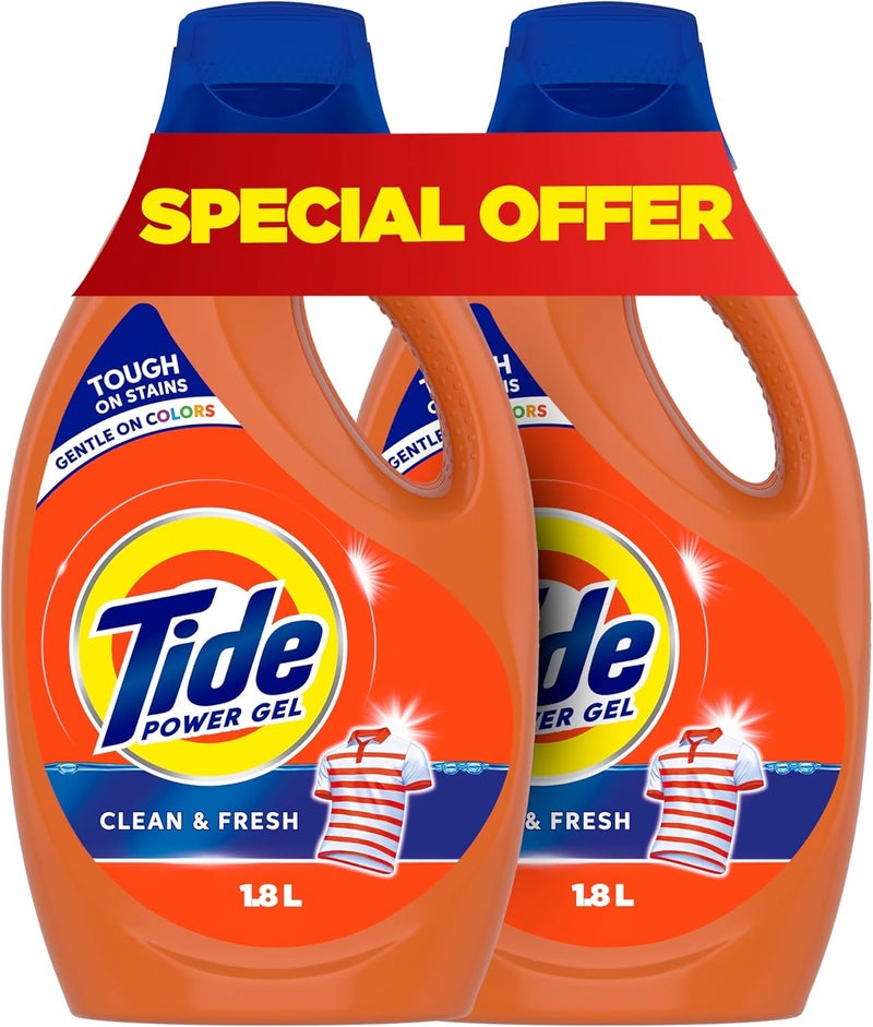 Tide Clean & Fresh Laundry Detergent Power Gel 1.8L (Dual Pack) - Image 1