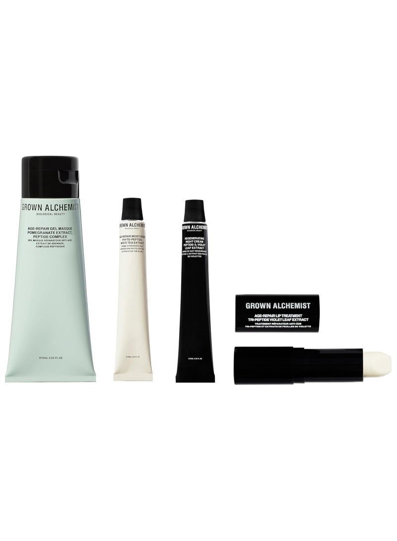 مجموعة العناية بالبشرة مجموعة إصلاح العمر هدايا العناية بالبشرة كريم الليل المجدد بفيتامين C 12 مل قناع هلامي لإصلاح البشرة مضاد للشيخوخة مرطب للوجه 12 مل عناية الشفاه لإصلاح علامات الشيخوخة 12 مل - Image 1