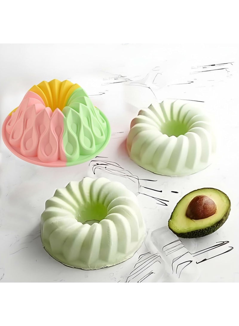 SYOSI Cake Mould Set, Silicone Non-Stick Round Baking Pan for Cakes, Jello, Gelatin, Bread, and Chiffon, Reusable Durable, Waterproof, and Heat-resistant Fluted Ring Cake Tin for DIY Baking, 23cm - Image 5