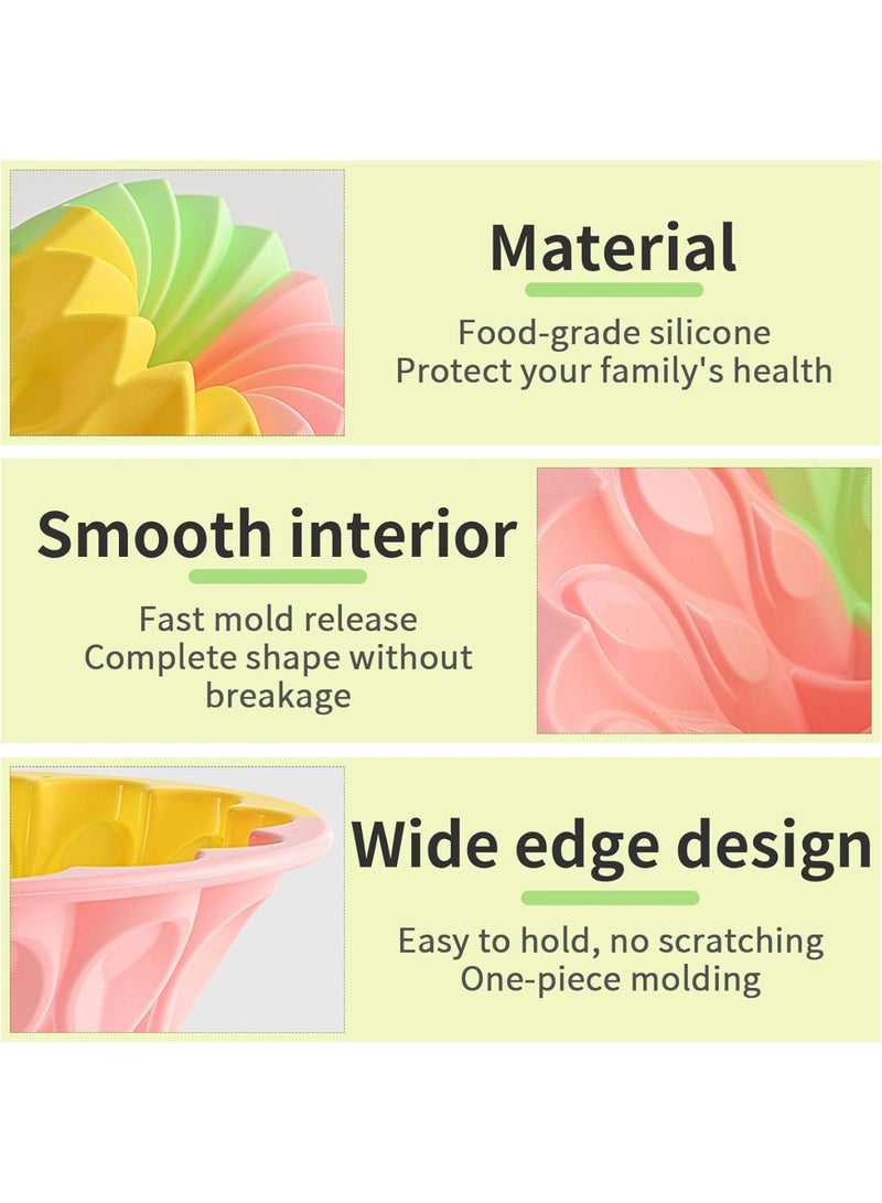 SYOSI Cake Mould Set, Silicone Non-Stick Round Baking Pan for Cakes, Jello, Gelatin, Bread, and Chiffon, Reusable Durable, Waterproof, and Heat-resistant Fluted Ring Cake Tin for DIY Baking, 23cm - Image 2