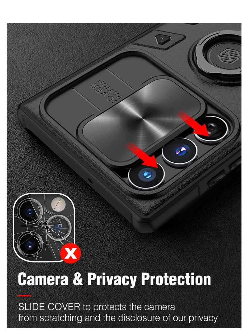 Excefore For Samsung Galaxy S23 Ultra Case, Military Grade Protection, Slide Camera Cover & Upgraded Kickstand, Suitable for Galaxy S23 Ultra Cases (Black)  - Image 4