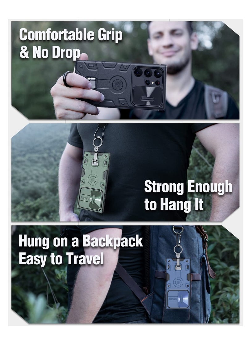 Excefore For Samsung Galaxy S23 Ultra Case, Military Grade Protection, Slide Camera Cover & Upgraded Kickstand, Suitable for Galaxy S23 Ultra Cases (Black)  - Image 3