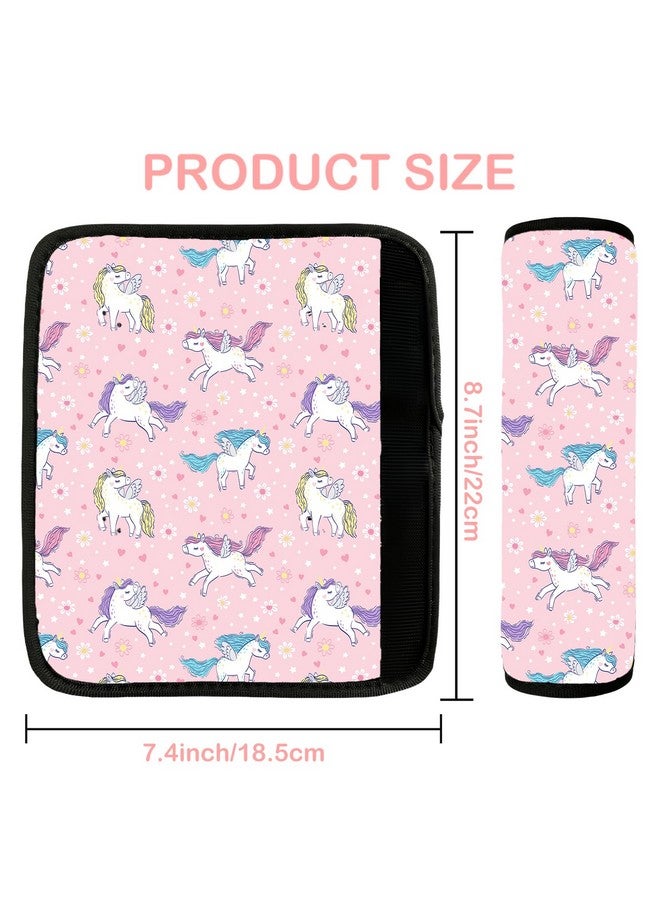 SLEILIN Seat Belt Cover for Kids, Seat Belt Pad for Boys Girls, Car Seat Straps Shoulder Pads for Kids, Kid's Seat Belt Cushion, Shoulder Strap Pad, 1 Piece （Pink Unicorn） - Image 2