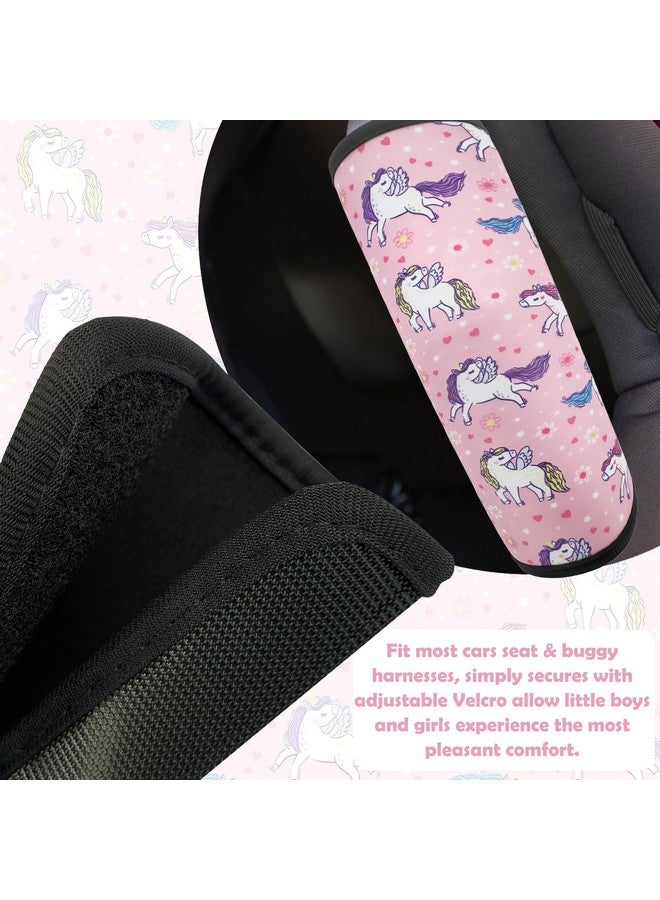 SLEILIN Seat Belt Cover for Kids, Seat Belt Pad for Boys Girls, Car Seat Straps Shoulder Pads for Kids, Kid's Seat Belt Cushion, Shoulder Strap Pad, 1 Piece （Pink Unicorn） - Image 3
