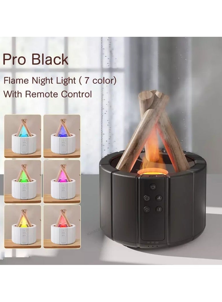 Raxoom Diffuser fragrance machine home office desktop flame humidifier H9 Bonfire Aromatherapy Machine Black-Remote Control - Image 1