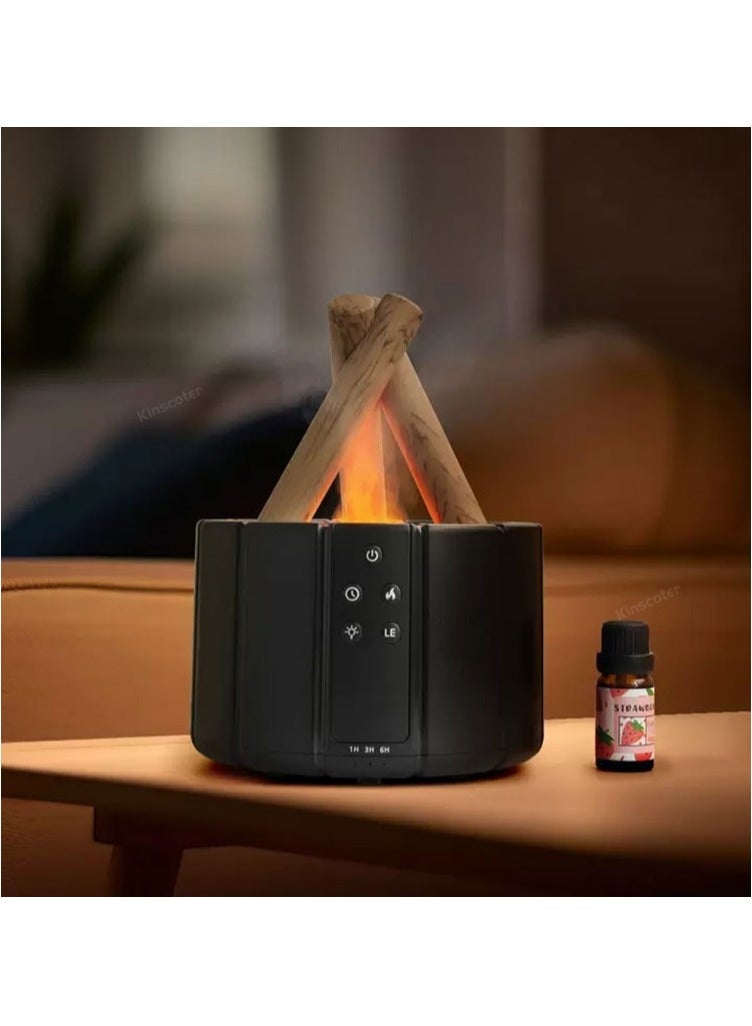 Raxoom Diffuser fragrance machine home office desktop flame humidifier H9 Bonfire Aromatherapy Machine Black-Remote Control - Image 4