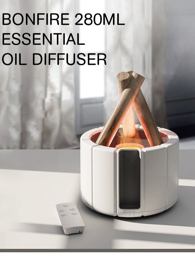 Raxoom Diffuser fragrance machine home office desktop flame humidifier H9 Bonfire Aromatherapy Machine Black-Remote Control - Image 5