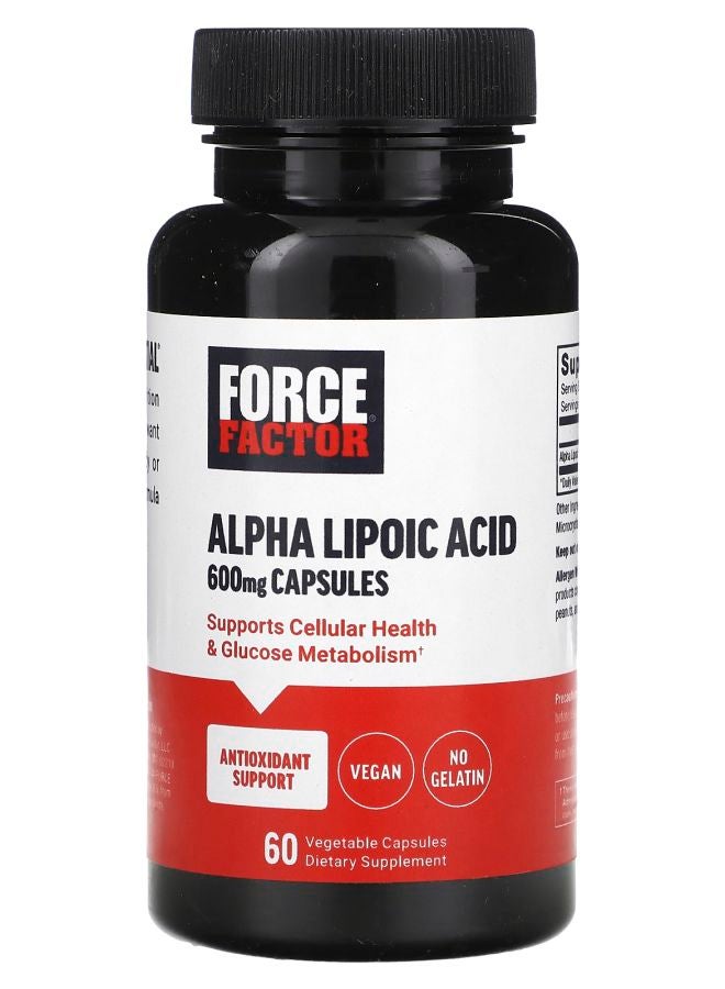 Force Factor Alpha Lipoic Acid 600 mg 60 Vegetable Capsules