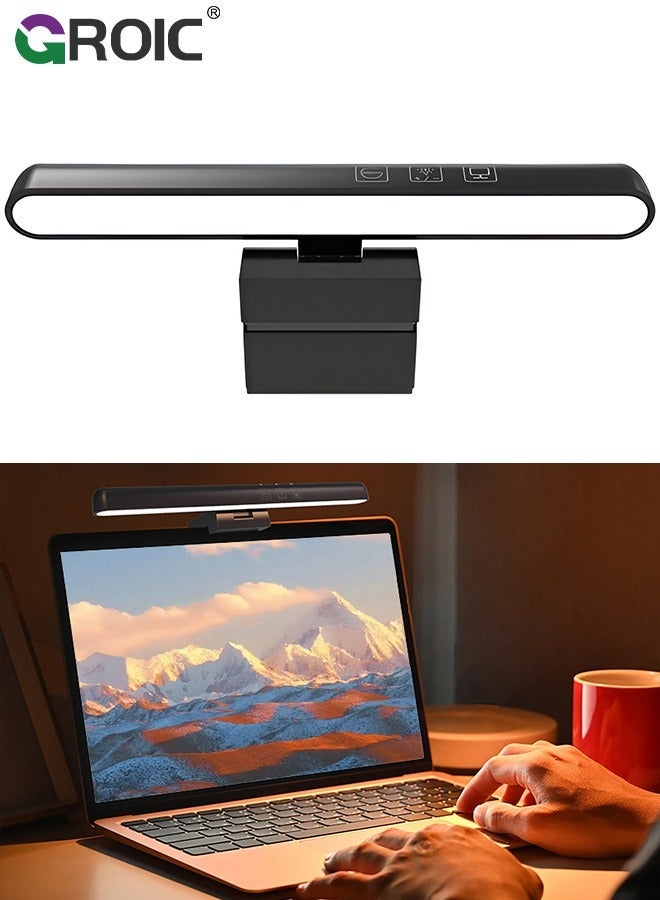 GROIC Monitor Light Bar, Ultra-Wide 9.8" Screen Bar with Touch Control, Eye Care Lamp 3 Color Modes, No Glare, USB Powered LED Desk for Office/Home/Study Room - Image 1