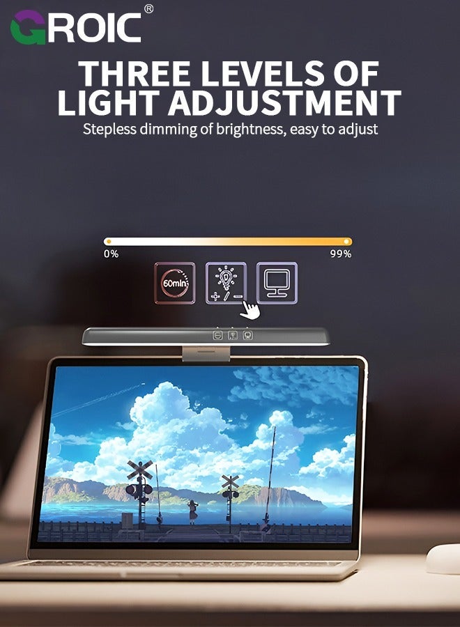 GROIC Monitor Light Bar, Ultra-Wide 9.8" Screen Bar with Touch Control, Eye Care Lamp 3 Color Modes, No Glare, USB Powered LED Desk for Office/Home/Study Room - Image 5