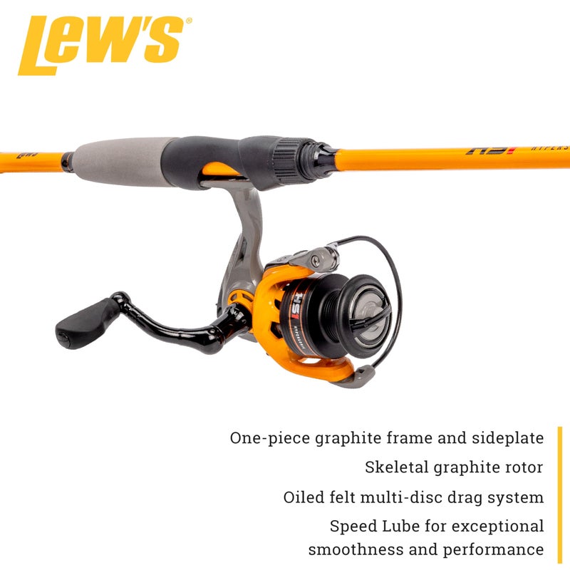Lew's Lewâ€™s Hypersonic Spinning Reel and Fishing Rod Combo, 7-Foot Med Power Fast Action IM6 Graphite Rod, Size 300 Reel, 5.1:1 Gear Ratio, Orange/Gray - Image 3